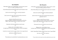 Our Desserts Our Desserts