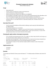 Principal Components Analysis Maths and Statistics Help Centre