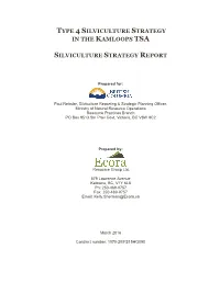 Silviculture Strategy in the Kamloops Tsa