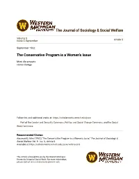The Conservative Program Is a Women's Issue