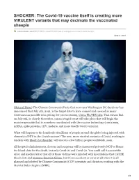 The Covid-19 Vaccine Itself Is Creating More VIRULENT Variants That May Decimate the Vaccinated Sheeple