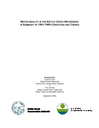 Water Quality in the Kettle Creek Watershed: a Summary of 1991-1995 Conditions and Trends