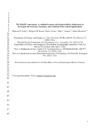 1 1 2 3 4 5 the MAGIC Experiment: a Combined Seismic And