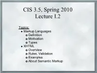 CIS 3.5, Spring 2010 Lecture I.2