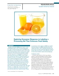 Exploring Consumer Response to Labeling a Processing Aid That Enhances Food Safety