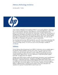 Memory Technology Evolution Technology Profile, 3Rd Edition