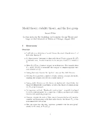 Model Theory, Stability Theory, and the Free Group