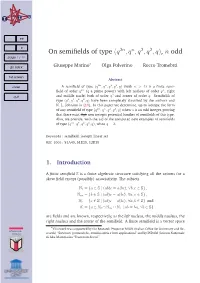 On Semifields of Type