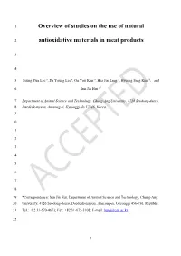 Overview of Studies on the Use of Natural Antioxidative Materials In