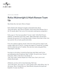 Rufus Wainwright & Mark Ronson Team Up