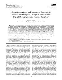 Securities Analysts and Incumbent Response to Radical Technological Change: Evidence from Digital Photography and Internet Telephony