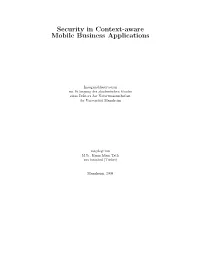 Security in Context-Aware Mobile Business Applications
