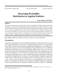 Theorizing Probability Distribution in Applied Statistics