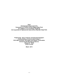 Final Environmental Assessment for Conversion of a Portion of Fort Niagara State Park