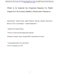 Pfclpc Is an Essential Clp Chaperone Required for Plastid Integrity And