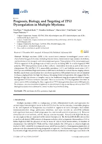 Prognosis, Biology, and Targeting of TP53 Dysregulation in Multiple Myeloma