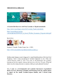 THE DONOUSA MIRACLE a Scientist Bio-Interview with Prof