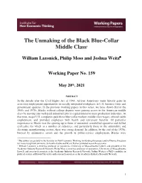 The Unmaking of the Black Blue-Collar Middle Class†