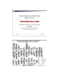 Tools and Algorithms in Bioinformatics GCBA815, Fall 2013
