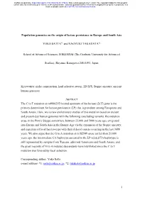 1 Population Genomics on the Origin of Lactase Persistence in Europe And