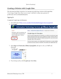 Creating a Website with Google Sites
