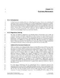 Draft SEIR Chapter 4.5 Cultural Resources
