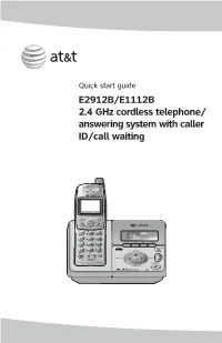 E2912B/E1112B 2.4 Ghz Cordless Telephone/ Answering System with Caller ID/Call Waiting