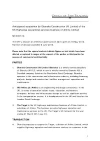 Full Text of the Decision of the Anticipated Acquisition by Skanska