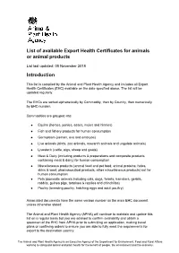 List of Ehcs That Are Available