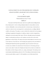 National Forest Use and Outdoor Recreation Constraints
