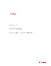 Oracle Consulting: Consolidation Assessment Services