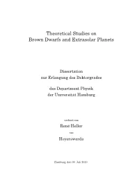 Theoretical Studies on Brown Dwarfs and Extrasolar Planets