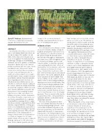 A Groundwater Sapping in Stream Piracy