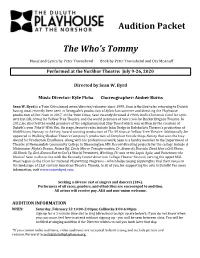 Audition Packet the Who's Tommy