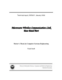 Microwave Wireless Communication Link Base Band Part