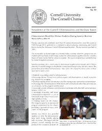Newsletter of the Cornell Chimesmasters and Mcgraw Tower