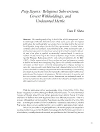 Peig Sayers: Religious Subversions, Covert Withholdings, and Undaunted Mettle