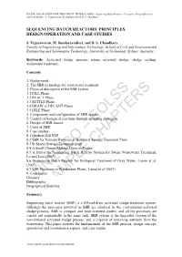 Sequencing Batch Reactors: Principles, Design/Operation and Case Studies - S