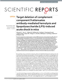Target Deletion of Complement Component 9
