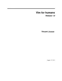Vim for Humans Release 1.0