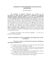 A Report of the Workshop on Linguistic Minorities
