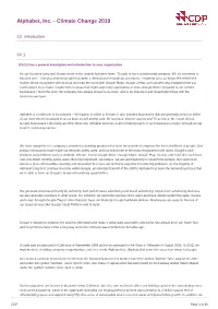 Alphabet's 2019 CDP Climate Change Report