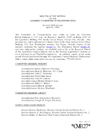 Assembly Committee Minutes