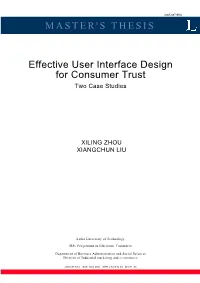 Effective User Interface Design for Consumer Trust Two Case Studies