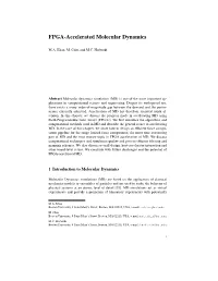 FPGA-Accelerated Molecular Dynamics