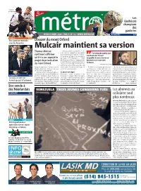 Mulcair Maintient Sa Version