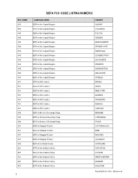 Sefa Fcc Code Listing Numeric