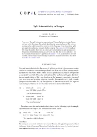 Split Intransitivity in Basque