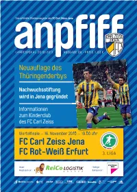 FC Carl Zeiss Jena FC Rot-Weiß Erfurt