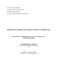 Functions of Syntaxin 8 in Human Cytotoxic T Lymphocytes